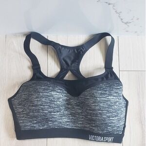 Victorias Secret Sports Bra 32D Gray Knockout Race Back